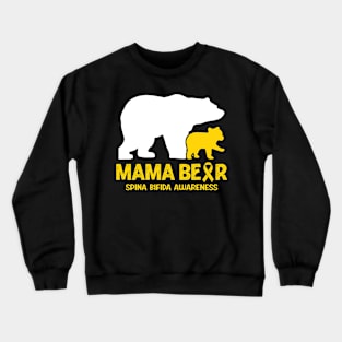 Mama Bear Spina Bifida Awareness Crewneck Sweatshirt